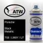 Preview: Porsche, Black Metallic, 708 / LM9Y / U7: 400ml Sprühdose, von ATW Autoteile West.